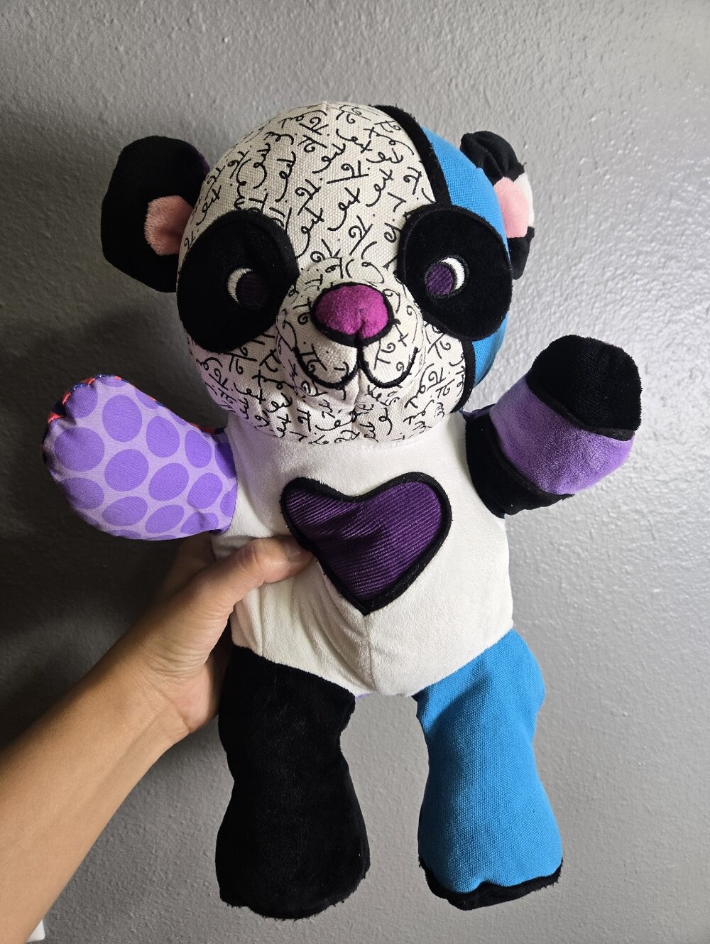 Britto Popplush Jackson Panda Bear By Artist Romero Britto
